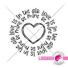 Love word art circle heart svg png dxf eps jpeg SVG DXF PNG Cutting File