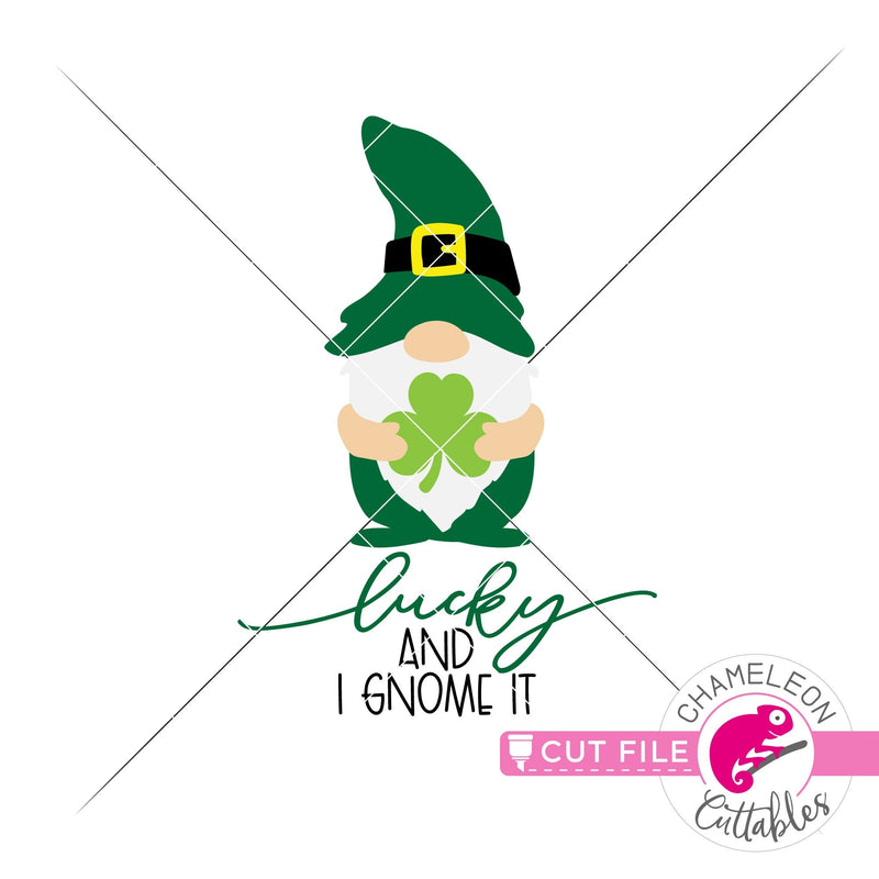 Lucky and I gnome it Gnomes St. Patricks Day svg png dxf eps jpeg SVG DXF PNG Cutting File