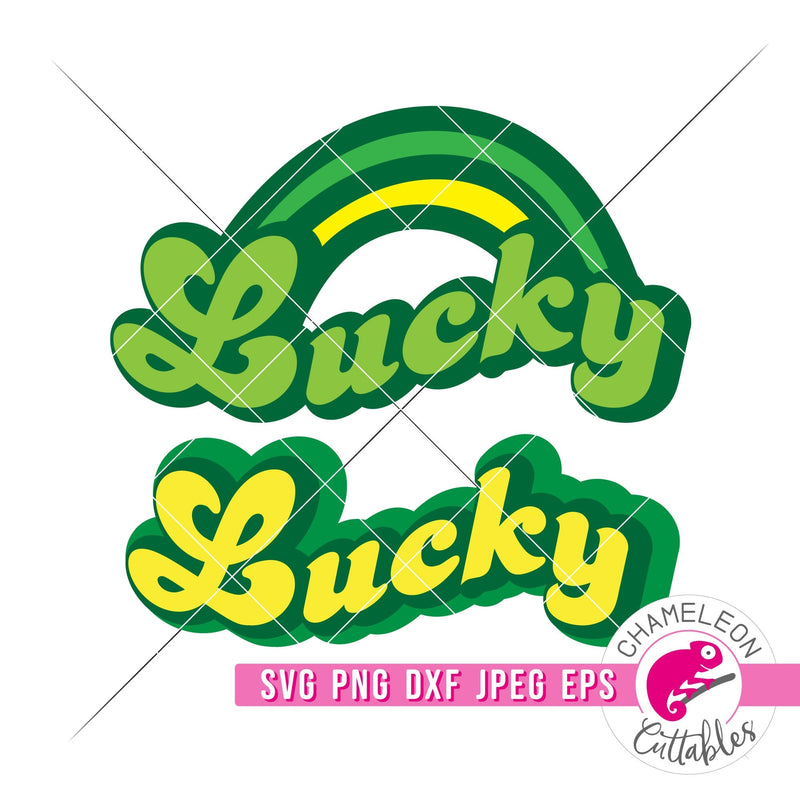 Lucky Rainbow Retro svg png dxf eps jpeg SVG DXF PNG Cutting File