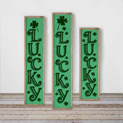 Lucky St. Patricks Day vertical svg png dxf SVG DXF PNG Cutting File