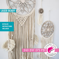 Macrame Dreamcatcher Bundle for Laser cutter svg dxf eps pdf SVG DXF PNG Cutting File