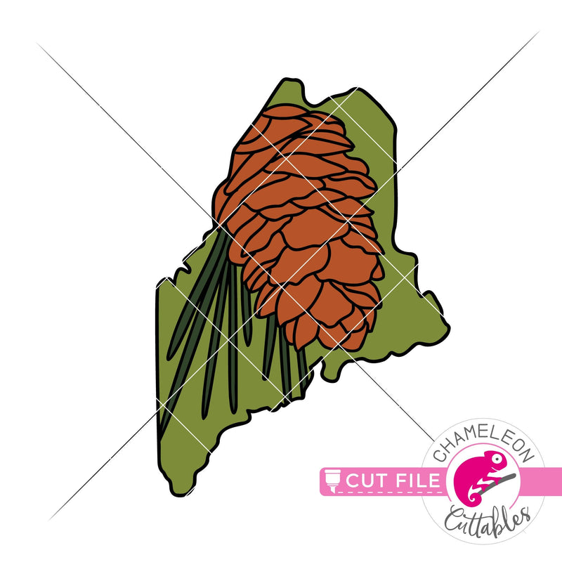 Maine state flower White Pine Cone layered svg png dxf eps jpeg SVG DXF PNG Cutting File