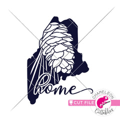 Maine state flower White Pine Cone outline Home svg png dxf eps jpeg SVG DXF PNG Cutting File