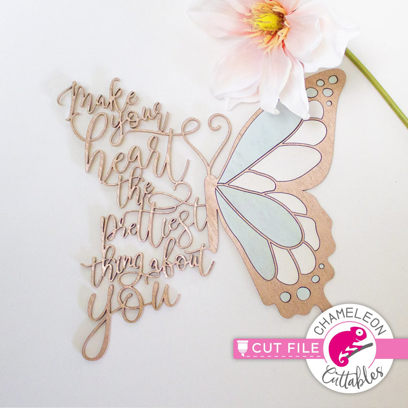 Make your heart the prettiest thing Butterfly SVG png dxf eps jpeg SVG DXF PNG Cutting File