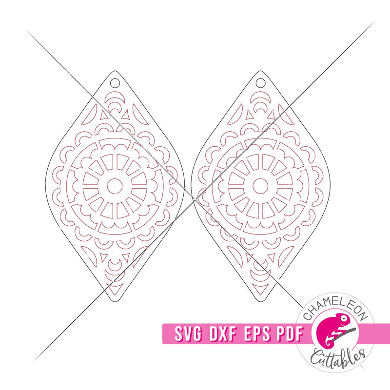 Mandala earrings for Laser cutter svg dxf eps pdf SVG DXF PNG Cutting File