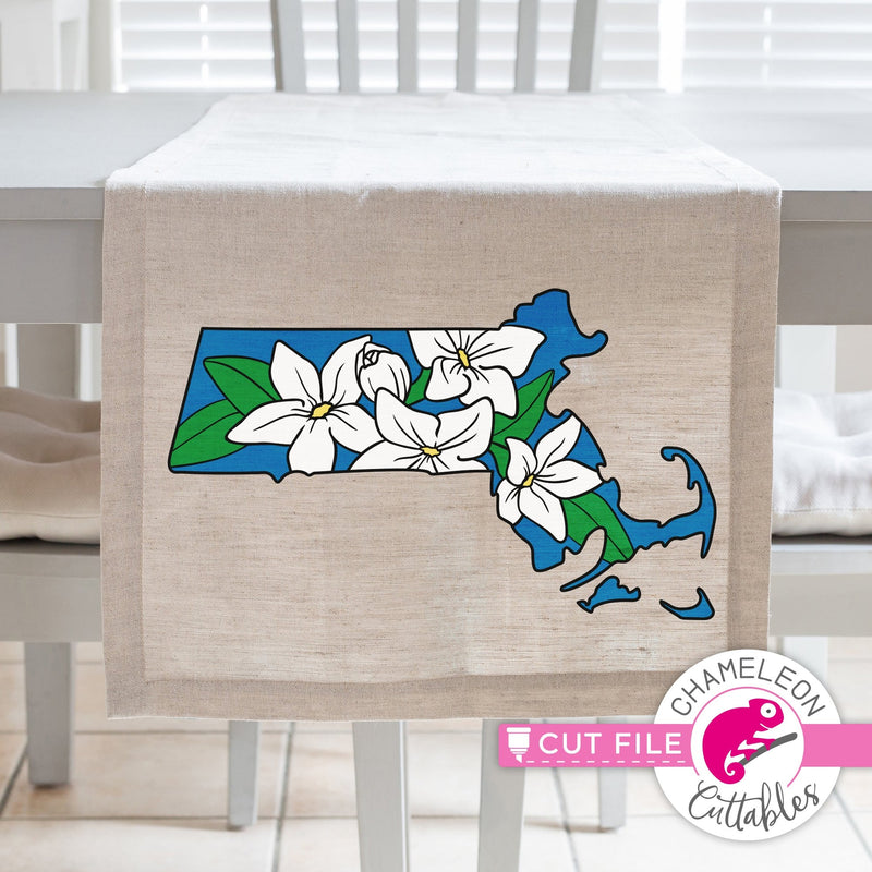 Massachusetts state flower mayflower layered svg png dxf eps jpeg SVG DXF PNG Cutting File