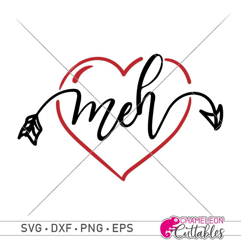 Meh Heart svg png dxf eps SVG DXF PNG Cutting File