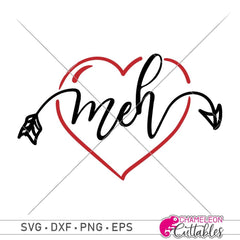 Meh Heart svg png dxf eps SVG DXF PNG Cutting File