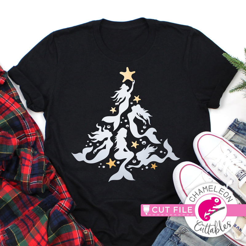 Mermaid Starfish Christmas tree beach svg png dxf eps jpeg SVG DXF PNG Cutting File