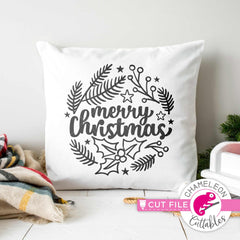 Merry Christmas circle with Christmas drawings round svg png dxf eps jpeg SVG DXF PNG Cutting File