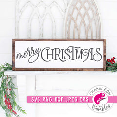 Merry Christmas modern long horizontal svg png dxf eps jpeg SVG DXF PNG Cutting File