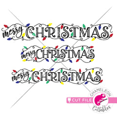 Merry Christmas Porch Sign with lights horizontal svg png dxf SVG DXF PNG Cutting File