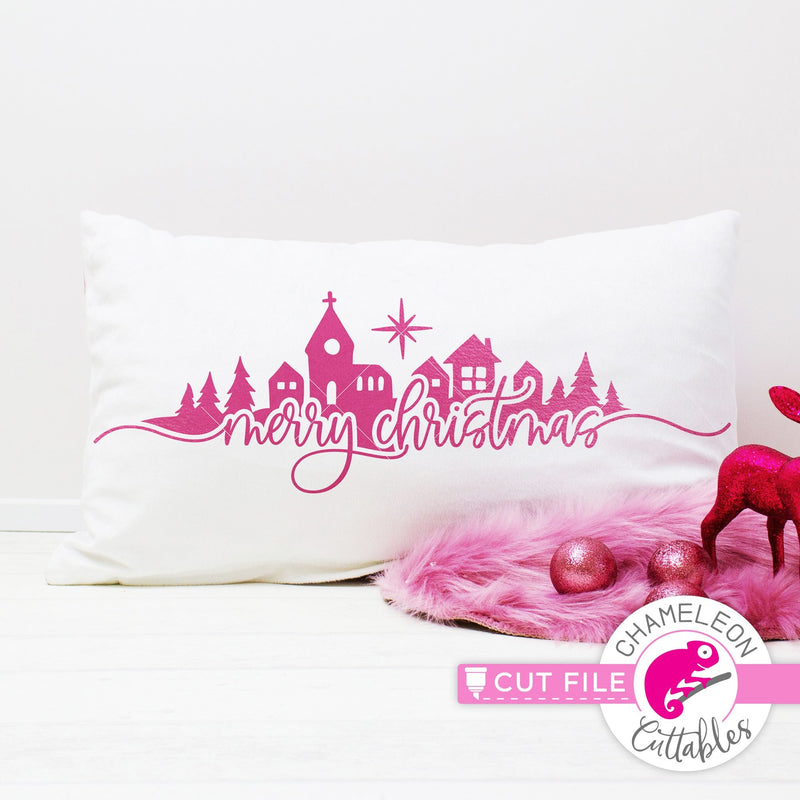Merry Christmas Town horizontal svg png dxf eps jpeg SVG DXF PNG Cutting File