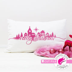 Merry Christmas Town horizontal svg png dxf eps jpeg SVG DXF PNG Cutting File