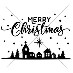 Merry Christmas Town Svg Png Dxf Eps Svg Dxf Png Cutting File