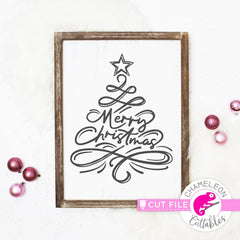 Merry Christmas Tree Sketch svg png dxf eps jpeg SVG DXF PNG Cutting File