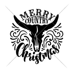 Merry Country Christmas Cow Skull Svg Png Dxf Eps Svg Dxf Png Cutting File