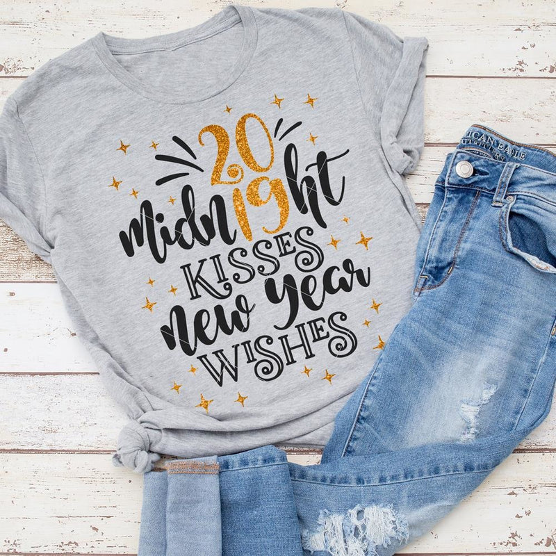 Midnight Kisses New Year Wishes 2019 Svg Png Dxf Eps Svg Dxf Png Cutting File