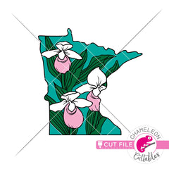 Minnesota state flower lady slipper layered svg png dxf eps jpeg SVG DXF PNG Cutting File