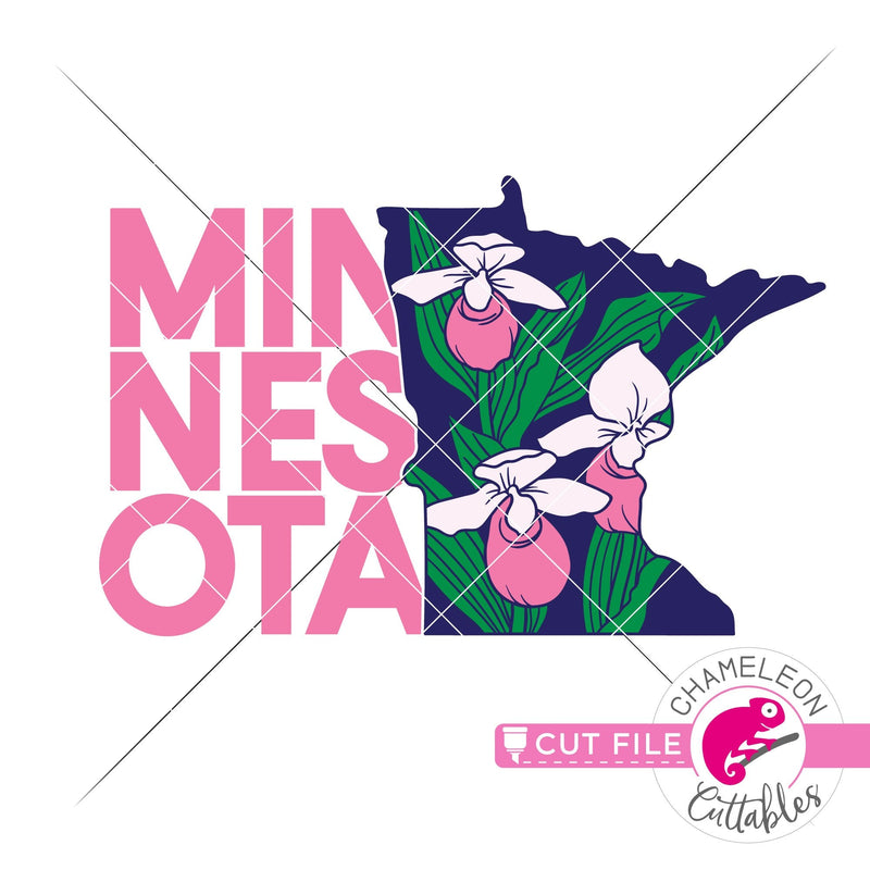 Minnesota state flower lady slipper svg png dxf eps jpeg SVG DXF PNG Cutting File