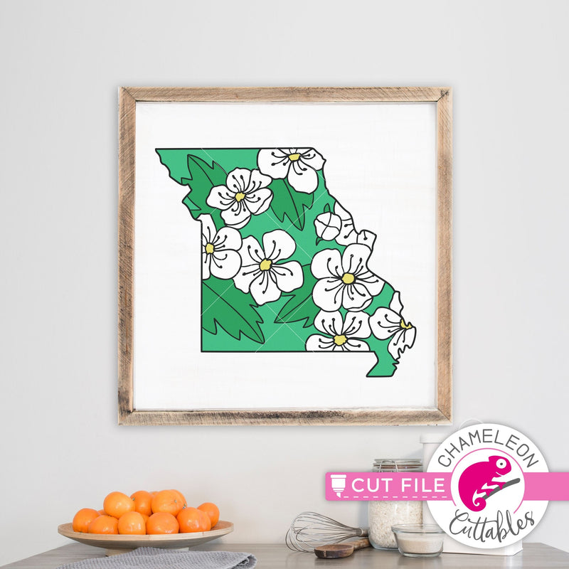 Missouri state flower hawthorn layered svg png dxf eps jpeg SVG DXF PNG Cutting File