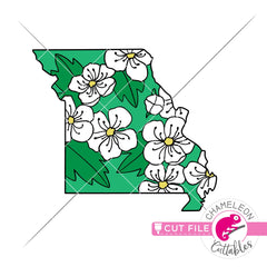 Missouri state flower hawthorn layered svg png dxf eps jpeg SVG DXF PNG Cutting File