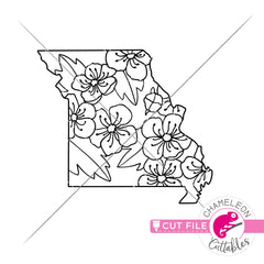 Missouri state flower hawthorn outline svg png dxf eps jpeg SVG DXF PNG Cutting File