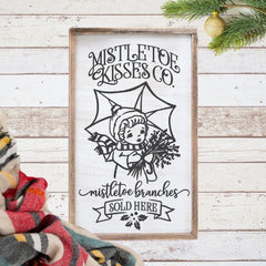 Mistletoe Kisses Co. Mistletoe Branches Sold Here Svg Png Dxf Eps Svg Dxf Png Cutting File