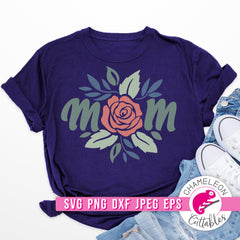 Mom with flowers Mother's Day svg png dxf eps jpeg