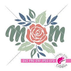 Mom with flowers Mother's Day svg png dxf eps jpeg