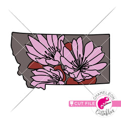 Montana state flower Bitterroot layered svg png dxf eps jpeg SVG DXF PNG Cutting File