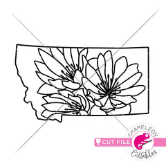 Montana state flower Bitterroot outline svg png dxf eps jpeg SVG DXF PNG Cutting File