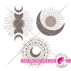 Moon Bundle svg png dxf eps jpeg SVG DXF PNG Cutting File