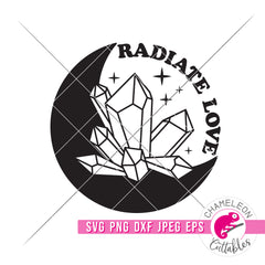 Radiate Love Crystal Moon svg png dxf eps jpeg