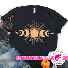 Moon Phases Witch Halloween svg png dxf eps jpeg SVG DXF PNG Cutting File