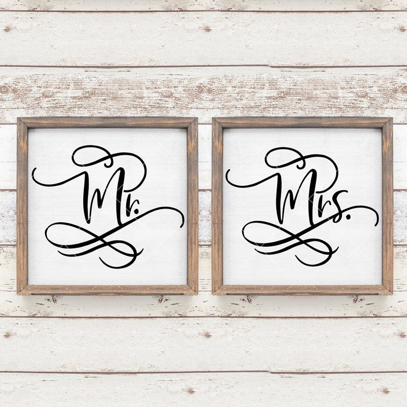 Mr And Mrs Bride And Groom Wedding Sign Svg Png Dxf Eps Svg Dxf Png Cutting File