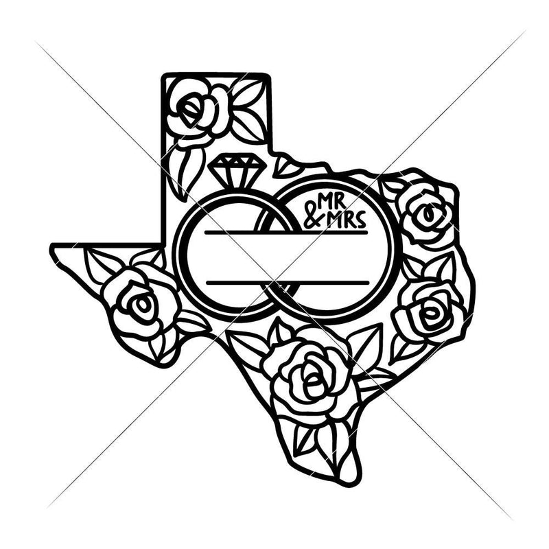 Mr And Mrs Wedding Design Texas Svg Png Dxf Eps Svg Dxf Png Cutting File