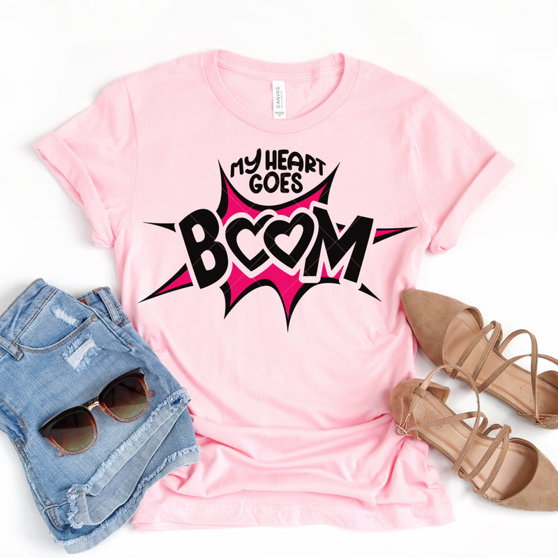 My Heart goes Boom svg png dxf eps jpeg SVG DXF PNG Cutting File
