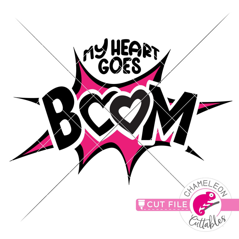 My Heart goes Boom svg png dxf eps jpeg SVG DXF PNG Cutting File