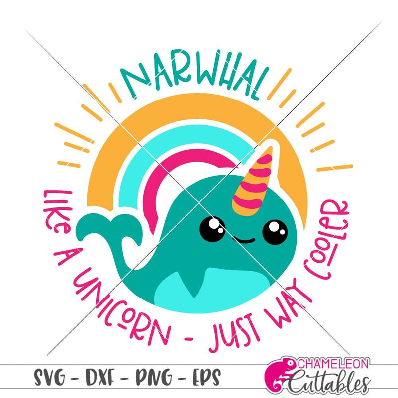 Narwhal - like a unicorn just way cooler svg png dxf eps SVG DXF PNG Cutting File