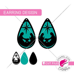 Nativity Scene Earring Template svg png dxf eps SVG DXF PNG Cutting File