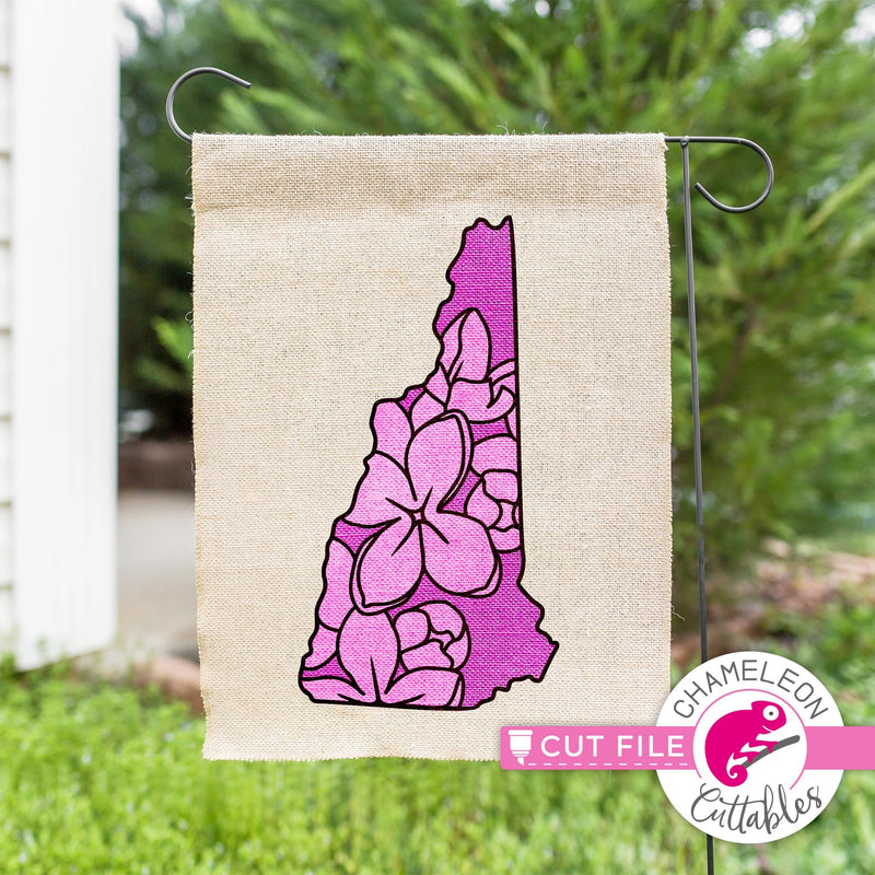 New Hampshire state flower purple Lilac layered svg png dxf eps jpeg SVG DXF PNG Cutting File