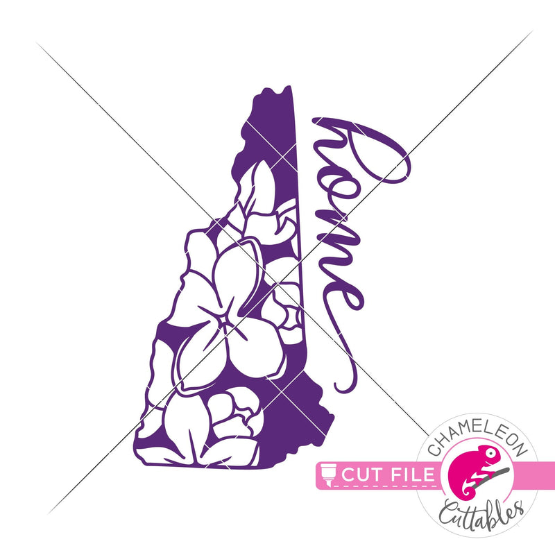New Hampshire state flower purple Lilac outline Home svg png dxf eps jpeg SVG DXF PNG Cutting File