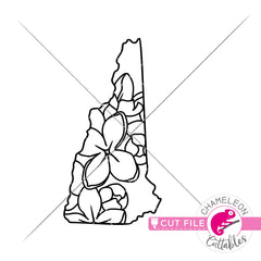 New Hampshire state flower purple Lilac outline svg png dxf eps jpeg SVG DXF PNG Cutting File