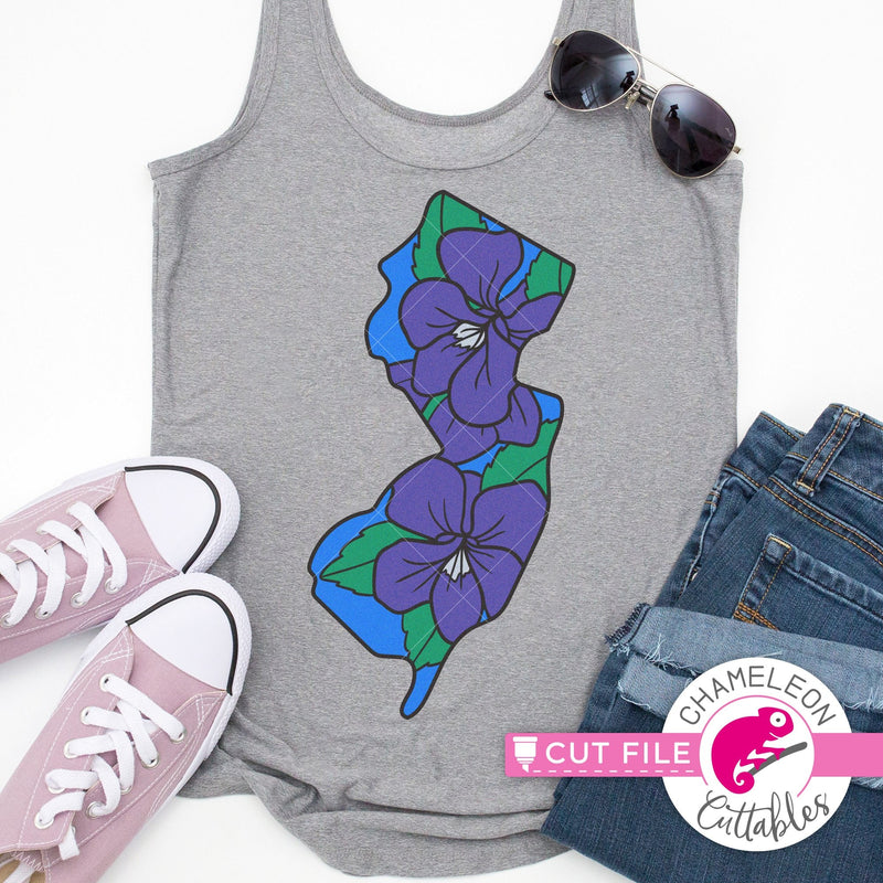 New Jersey state flower violet layered svg png dxf eps jpeg SVG DXF PNG Cutting File