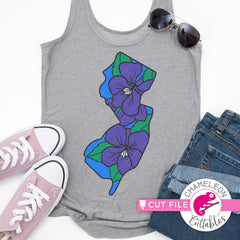New Jersey state flower violet layered svg png dxf eps jpeg SVG DXF PNG Cutting File