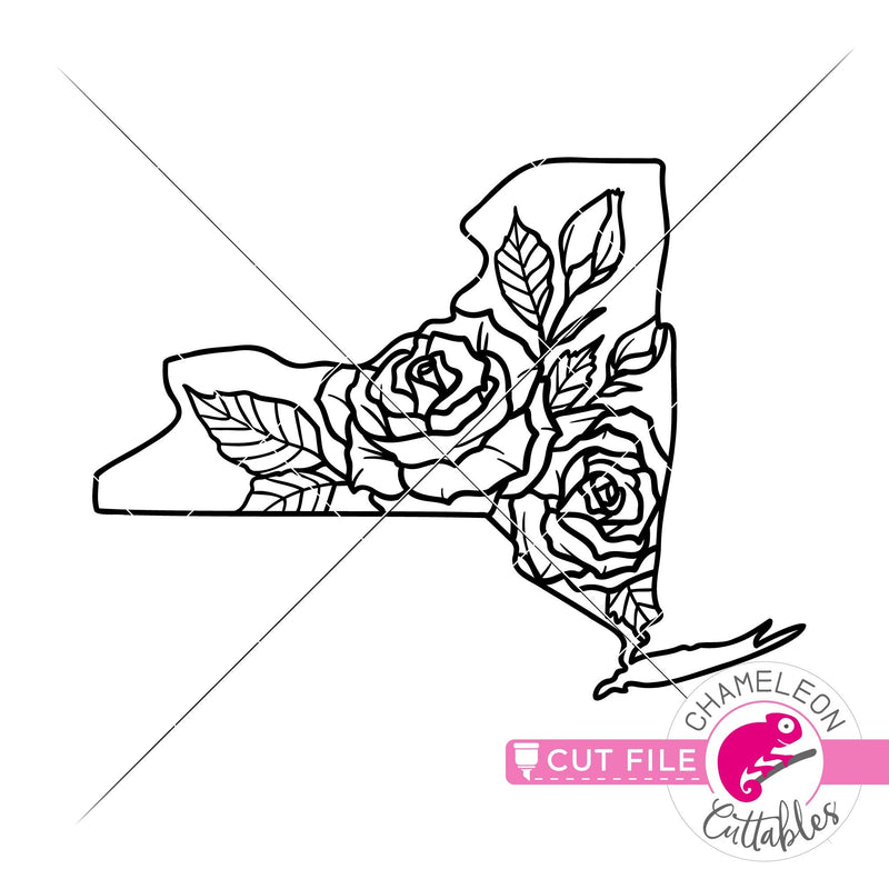 New York state flower rose outline svg png dxf eps jpeg SVG DXF PNG Cutting File