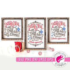 North Pole Hot Cocoa vintage 3 sizes svg png dxf eps jpeg SVG DXF PNG Cutting File