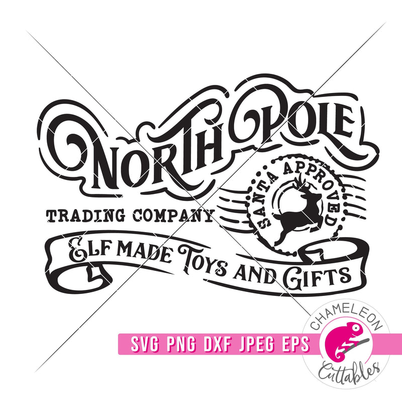North Pole Trading Co. vintage Christmas svg png dxf eps jpeg SVG DXF PNG Cutting File