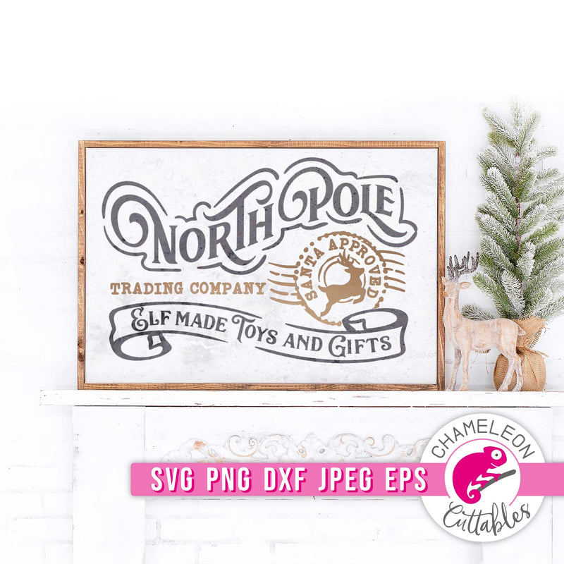 North Pole Trading Co. vintage Christmas svg png dxf eps jpeg SVG DXF PNG Cutting File